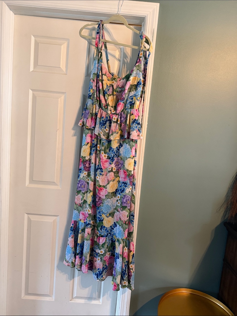 Show Me Your MuMu Multicolor Floral Maxi Dress with Pink, Yellow & Blue